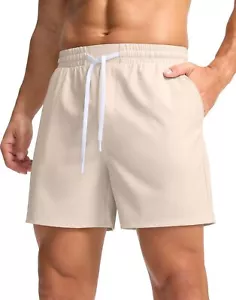 Men's Athletic Running Shorts with Zipper Pocket 5 Inch Quick Dry Exercise Te... - Picture 1 of 6
