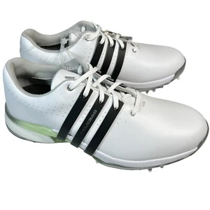 ADIDAS Tour360 Boost Golf Shoes SIZE 7.5 White Black 3 Strips Waterproof Comfort - Picture 1 of 16