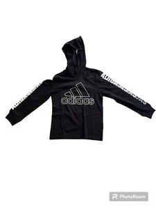 Adidas Boys' hoodie Long Sleeve Cotton Jersey 5,( Black Fade) - Picture 1 of 2