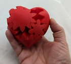 Twisty Heart Puzzle - hefty, sturdy, printed in red ABS, fits in your hand
