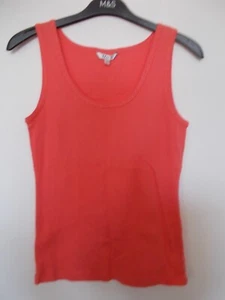 M&Co. SLEEVELESS VEST TOP SIZE S CORAL / ORANGE with bead detail - Picture 1 of 4