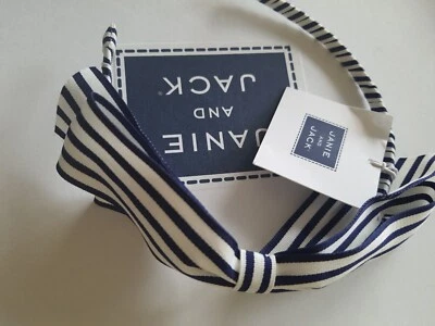 Diadema a rayas azul marino 3 4 5 T 6 7 8 Janie and Jack banda para el cabello nueva con etiquetas Foto 1 de 4