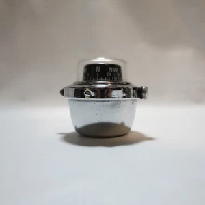 Vintage Roseland NJ Aqua Meter Nautical Boat Marine Black Silver Dome Compass - Picture 1 of 11