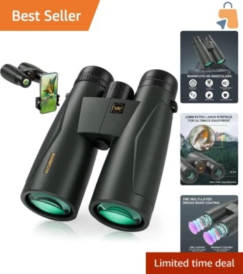 Clear Low Light 12x52 Binoculars with Large Eyepiece for Bird Watching & Hunting - Image 1 of 4