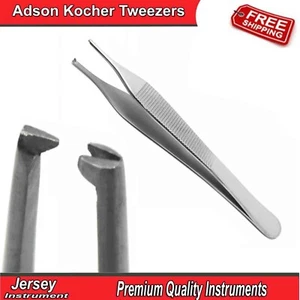 Dental Adson Kocher Tweezers Toothed Dressing Forceps Surgical Tissue Plier CE - Picture 1 of 4