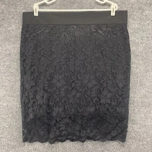Maurices Skirt Womens XXL 2XL Black Pencil Straight Lace Stretch Ladies Lined 40 - Picture 1 of 12