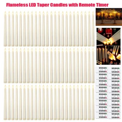 LED Optik-Wachs Kerzen flammenlose elektrische Stabkerze Tafelkerze DHL DE - Bild 1 von 4