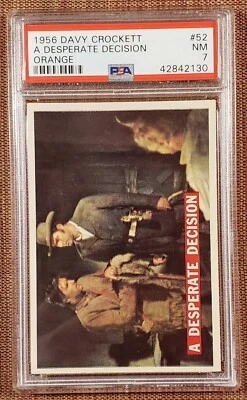 1956 Orange Davy Crockett #52 A Desperate Situation Collector Card PSA 7 NM - Image 1 of 2