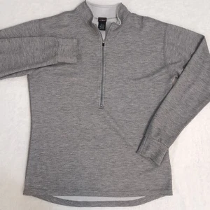 Vintage LL Bean Fleece 1/2 Zip Gray Pullover Sweater Mens M Made In USA - Picture 1 of 5