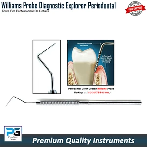 Probe Williams Periodontal Dental Probe Color Coded-Marking Examination Probes - Picture 1 of 5
