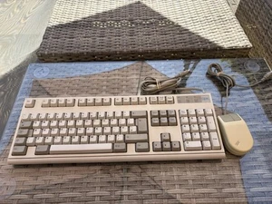 IBM Model M2 Vintage Keyboard PS/2 1395706 + 33G3836 Ball Mouse Retro Computer - Afbeelding 1 van 11