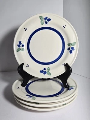 4 pratos de sobremesa de salada de mirtilo de cerâmica Hartstone EUA 7,5" - Imagem 1 de 4