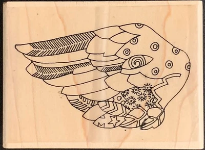 Paula Best Small Left Feather Wing Rubber Stamp - Image 1 of 3