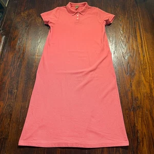 Vintage LL Bean Kleid Damen XL rosa Poloshirt Kleid Kragen Maxi 90er Mom Normcore - Bild 1 von 10
