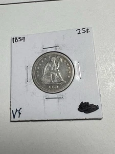 1859 seated liberty quarter- VF/ Very Fine - Picture 1 of 9