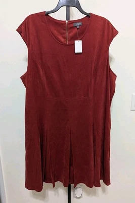 Vestido de gamuza sintética óxido Merlot Plus para mujer The Limited funda sin mangas talla 3X Foto 1 de 4