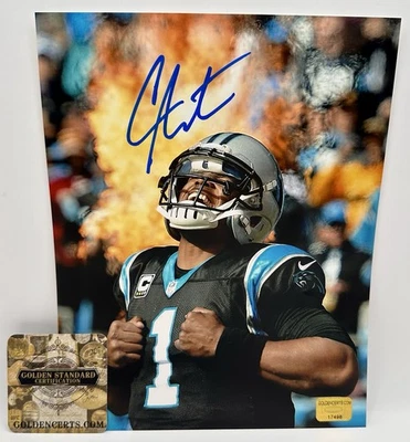 Cam Newton Signed 8x10 Photo “Super Cam” Carolina Panthers 2010 HEISMAN GSC COA - Image 1 of 4