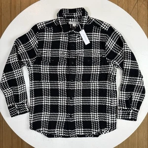 Outerknown Cloud Weave Blanket Shirt Men Size Medium Black $ White NWT $198 M - Picture 1 of 10