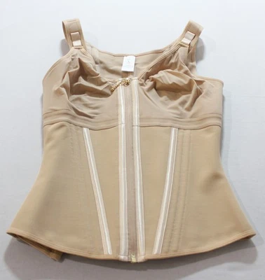 ShapShe 女式 Boned 乳胶拉链紧身胸衣塑身背心 EH6 棕褐色大号 — 第 1/3 张图片