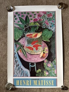 Póster litográfico Henri Matisse 1987 raro "GOLDFISH" 1911 USADO EN EXCELENTE ESTADO - Imagen 1 de 8
