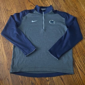 Nike Penn State Quarter Zip Pullover Training Top Mens M Dri-Fit Gray Blue NCAA - Picture 1 of 11