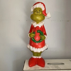 Gemmy Grinch mit Kranz 24" 2 Fuß Weihnachten beleuchtet Blasform Dekoration Dr. Seuss - Bild 1 von 6