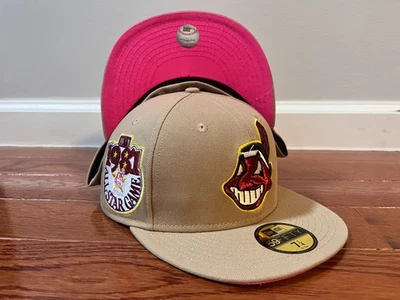 Cleveland Indians Chief Wahoo 1981 All Star Game New Ear 59Fitfy Fitted - Beige - Image 1 of 4
