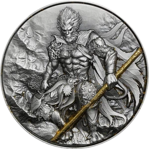 Cameroon 2025 2000 Francs WUKONG MONKEY KING  2 Oz silber Münze - Picture 1 of 5
