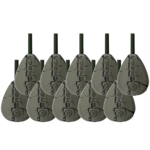 10x Saber Inline Flat Pear Carp Fishing Leads Weights 2oz-4oz Tackle New - Picture 1 of 4