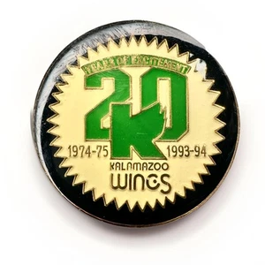 Prendedor sombrero solapa vintage Kalamazoo Wings hockey 20 años IHL UHL ECHL - Imagen 1 de 4