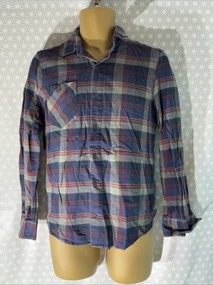 Mens Volcom Size XS Grey/blue Check Long Sleeve Casual Flannel Shirt - Image 1 of 4