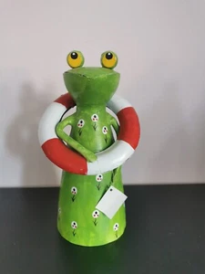 Frosch*Froschkönigin*Schwimmer*Figur*Deko*Dekofigur*Frog*Zaunhocker*Metallfrosch - Bild 1 von 8
