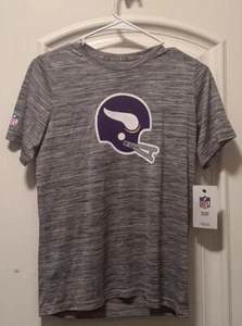 Minnesota Vikings Youth Heather Gray Nike Dri-Fit Shirt with Helmet NWT - Picture 1 of 8