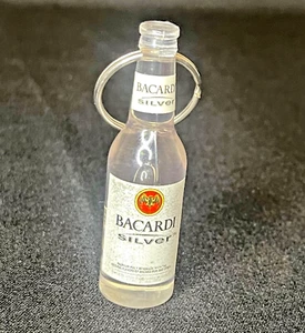 Bacardi Silver Rum Bottle Opener Keychain - Picture 1 of 6