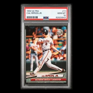 Fleer Ultra #11 1992 Cal Ripken Jr. PSA 10 GEM-MT Orioles Salón de la fama *Nueva losa* - Imagen 1 de 4