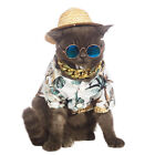 T-shirts hawaïens pour animaux de compagnie vêtements d'été lunettes de soleil pour chat chapeau drôle costume de chaton