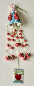 RARE Blue Sky 18 Tomatoes by Laura Kelly-Tomato Farmer-Ceramic Wind Chime - Picture 1 of 9