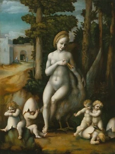 Bachiacca : "Leda and the Swan" (1500s) — Giclee Fine Art Print - Picture 1 of 7