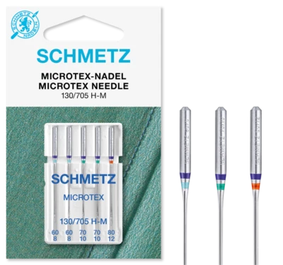 Agujas para máquina de coser doméstica Schmetz Microtex (agudas) - ¡Compra 2, obtén la tercera gratis!