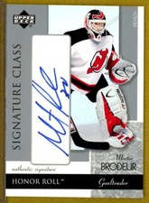 2002-03 Upper Deck Honor Roll Signature Class #MB Martin Brodeur AUTO SP