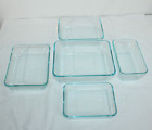 Pyrex Clear Square, Rectangle Casserole Dish Set Lot of 5