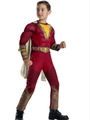Nuevo Disfraz Shazam Muscular Acolchado Pecho Niño Mediano 8-10 Foto 1 de 2