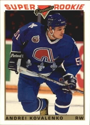1993-94 TOPPS PREMIER HOCKEY Super Rookie #124/ANDREI KOVALENKO,Quebec Nordiques - Image 1 of 2
