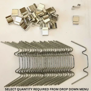 Clip per vetri per serra Con e Z clip per vetro ricambi filo a molla scegliere QTY - Foto 1 di 6