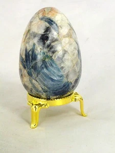 MA Cristallo di Cianite Blu Guarigione 61mm x 41mm Uovo Reiki Attivato Lapidario 8769K - Foto 1 di 2