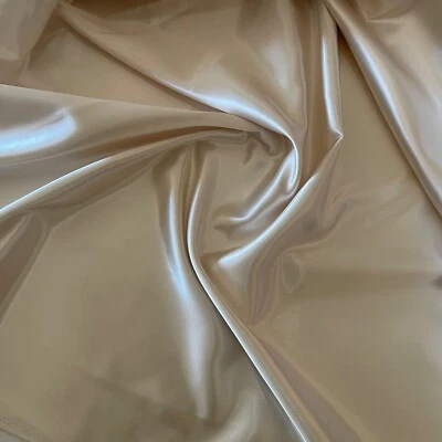 Bone Monece Satin Polyester Fabric - By the Yard - Image 1 of 2