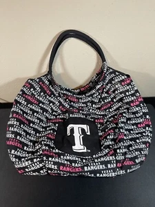 MLB Texas Rangers Tote Purse Bag Round Double Handle Lightweight Canvas Game Day - Picture 1 of 2