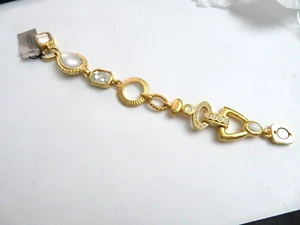 CHICOS "AYSEL" VINTAGE GOLD POWDER COAT BRACELET 7" - Picture 1 of 3