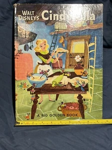 Vintage 1940s 1950s Walt Disney's Cinderella A Big Golden Book 1950 Childrens - Picture 1 of 11