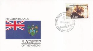 SA43f Pitcairn Islands 1992 Flags of the nations, Queen Elizabeth II FDC - Picture 1 of 1